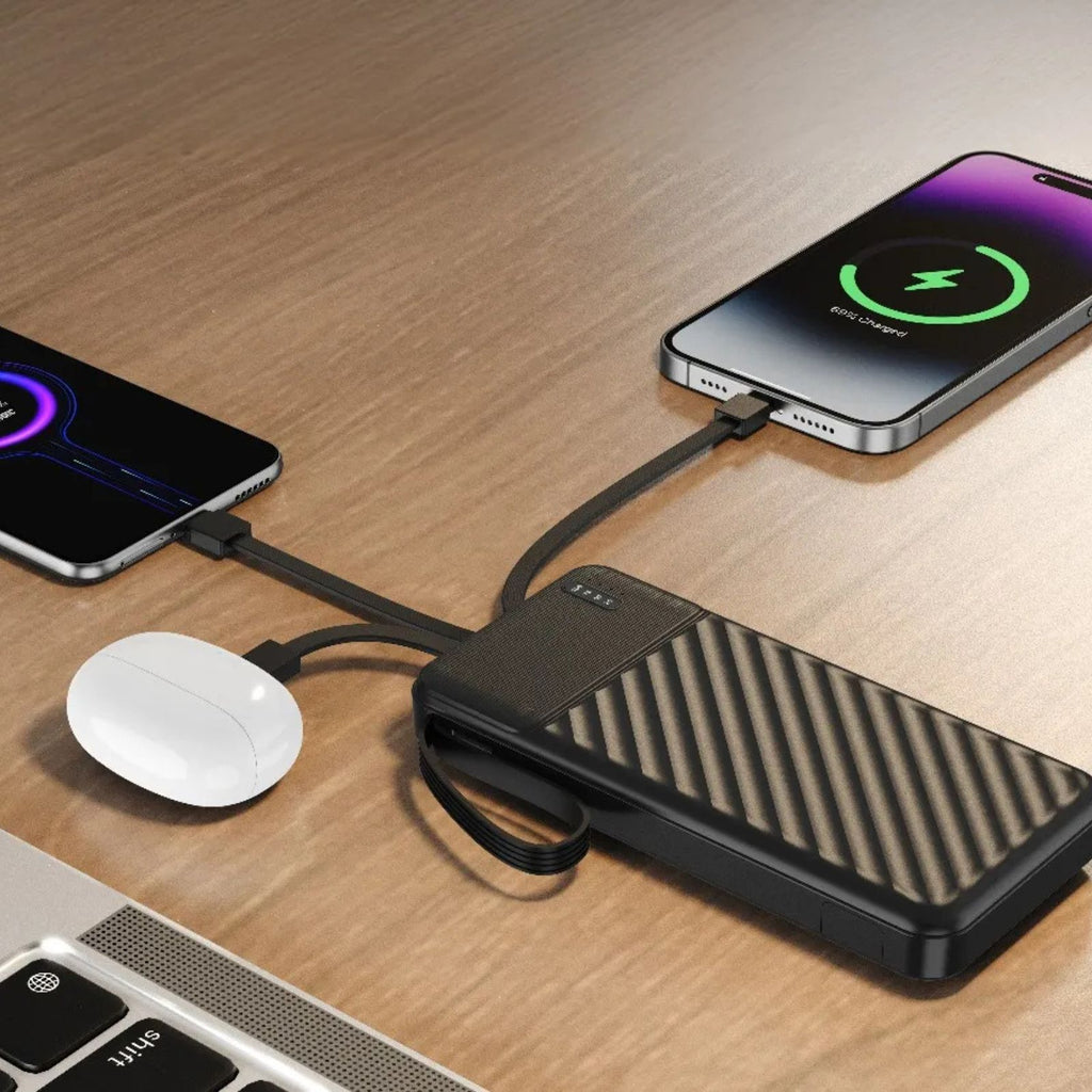 Power Bank with Integrated Cables