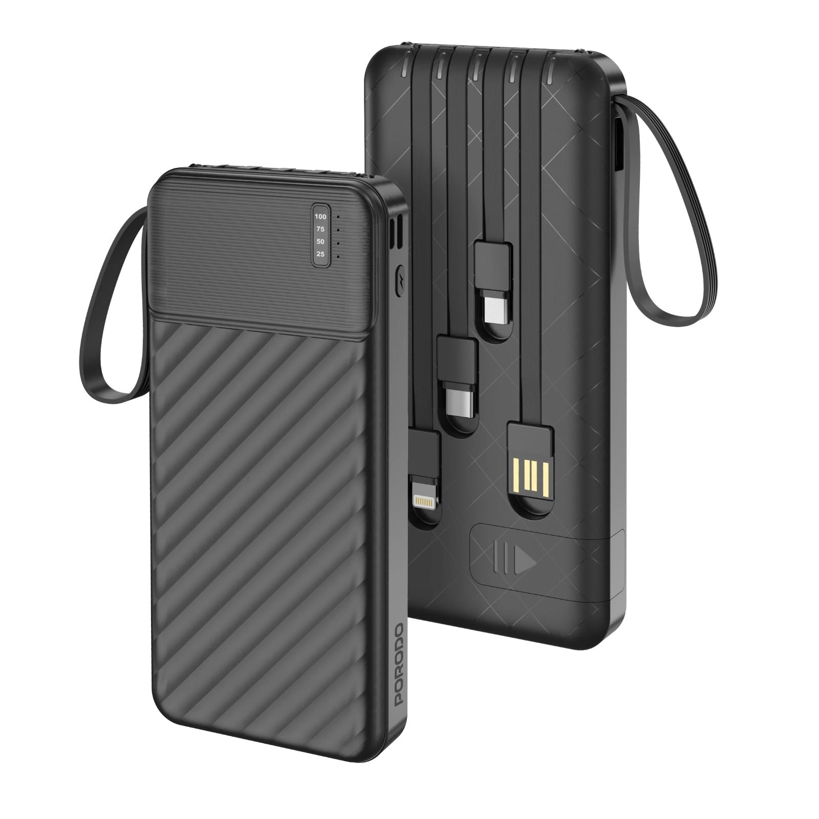 Power Bank with Integrated Cables