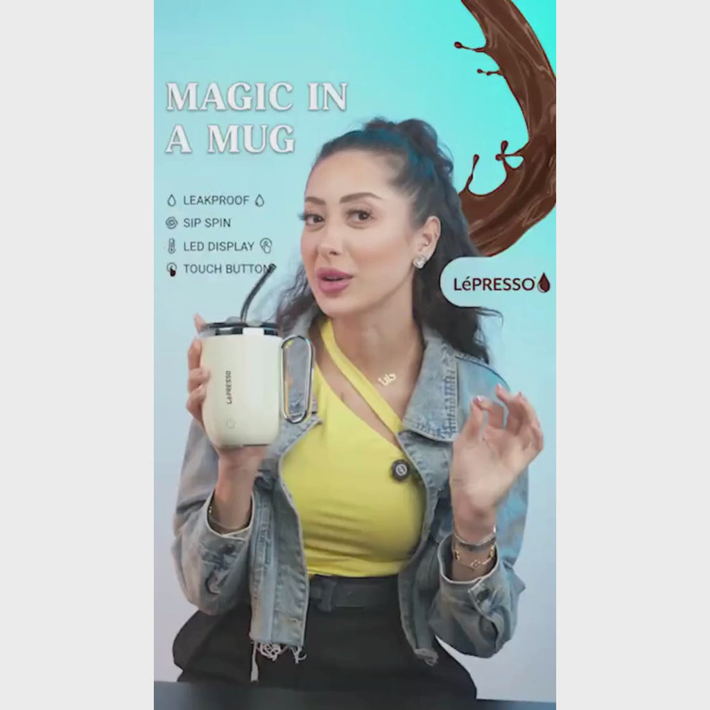 Sip Spin Magnetic Auto Stirring Mug with Touch Button